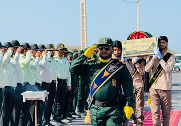 آیین باشکوه تشییع و استقبال از پیکر شهید گمنام در سیریک