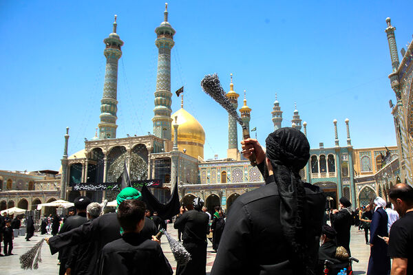 عرض تسلیت دسته‌های عزاداری سالروز شهادت امام باقر(ع) به کریمه اهل بیت