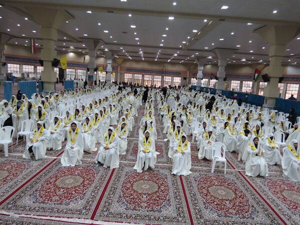 تمرین آمادگی گروه پیشتازان برای اجرا در اجلاسیه سراسری نماز