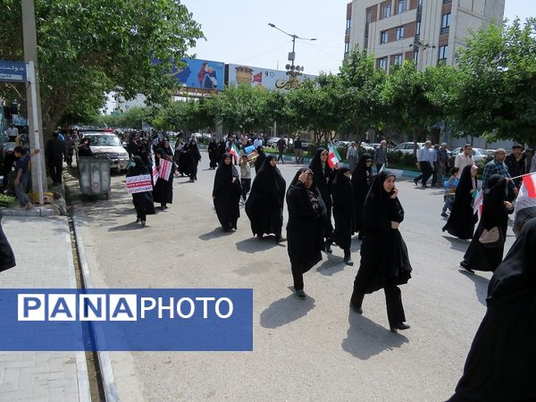 حضور پرشور مردم شهرستان بجنورد در راهپیمایی حمایت از غزه 