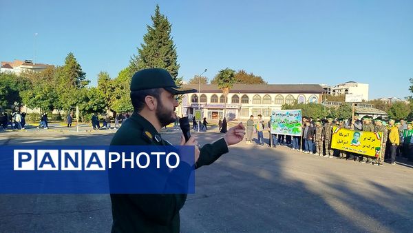 برگزاری صبحگاه مشترک دانش‌آموزی شهرستان هزار سنگر آمل 