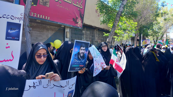 راهپیمایی روز قدس همراه با تشییع پیکر شهید صداقت در قم