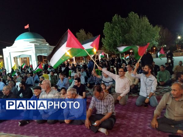 اجتماع بزرگ مردم ولایت‌مدار نیشابور در محکومیت ترور شهید قدس اسماعیل هنیه 