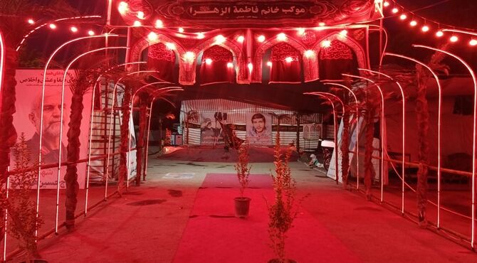 موکب فاطمهالزهرا (س) در محله حضر، میزبان زائران سیدالشهدا در همدان