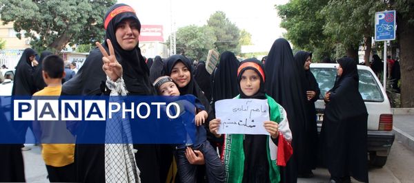  حضور بی نظیر مردن نیشابور در راهپیمایی بر علیه حمله رژیم صهیونسیتی
