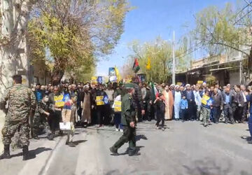 مشارکت باشکوه مردم آباده در راهپیمایی روز قدس