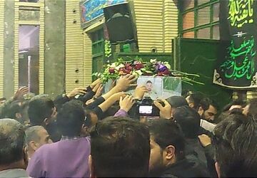 وداع با پیکر شهید امیرمحمد شمسی در قائمشهر