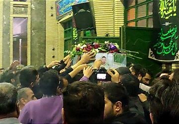 وداع با پیکر شهید امیرمحمد شمسی در قائمشهر