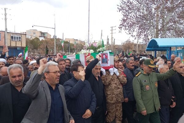 تشییع پیکر پاسدار شهید در شهرستان خواجه
