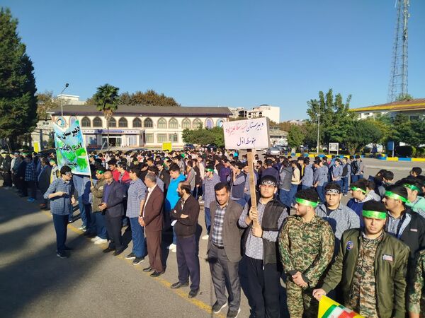 برگزاری صبحگاه مشترک دانش‌آموزی شهرستان هزار سنگر آمل 
