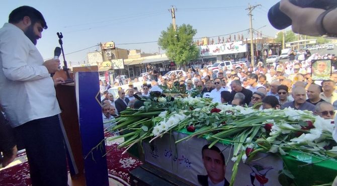 مراسم تشییع پیکر سردار شهید نظر همتی در شهرستان دهلران برگزار شد