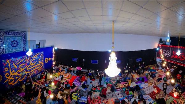 مراسم اعتکاف دانش‌آموزی در اولین روز اعتکاف در ساوجبلاغ