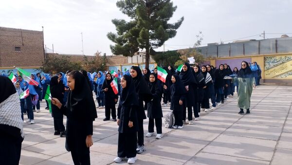 مراسم زنگ مهر در مدرسه فرهنگ خلیل آباد