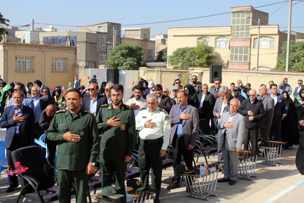 افتتاح سالن ورزشی زنده یاد حاج علی اکبر رخصت در هنرستان کار و دانش فارابی نیشابور