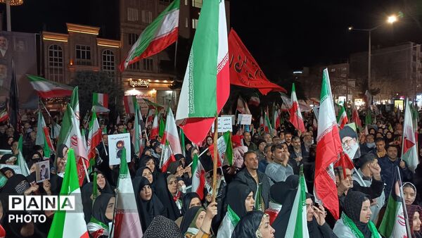 مراسم باشکوه وداع با پیکر دو شهید مطهر در نیشابور 
