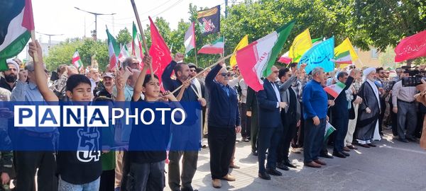 خروش مردم بجنورد علیه جنایات رژیم صهیونسیتی 