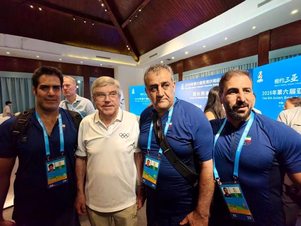 بازی‌های ساحلی آسیا؛ دیدار توماس باخ با ورزشکاران ایرانی در دهکده بازی‌ها