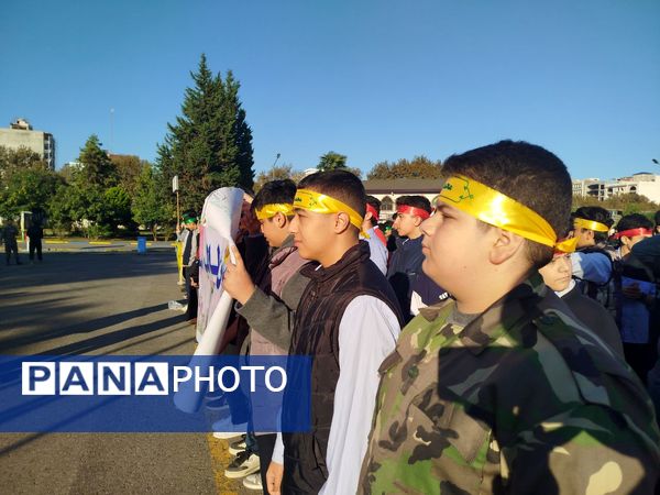 برگزاری صبحگاه مشترک دانش‌آموزی شهرستان هزار سنگر آمل 