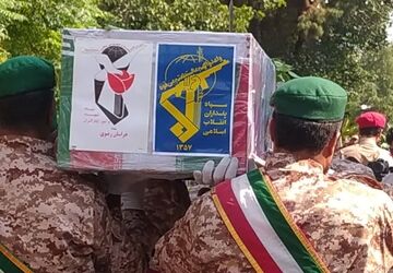 مراسم تشیع پیکر شهید جانباز علی رفیعی در کاشمر
