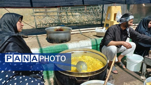 حضور زائران پیاده در جاده غدیر مشهد به نیشابور