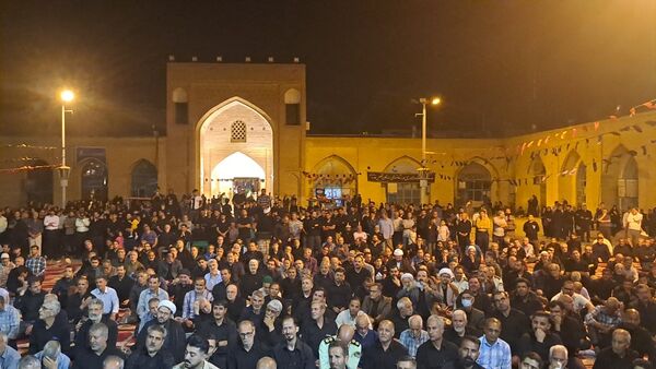 مراسم وداع با شهید امنیت هادی میرآبادی در مسجد جامع شهرستان نیشابور 