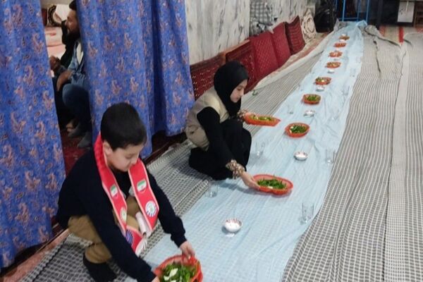 سفره ماه مهمانی خدا در مسجد جامع شهر بار