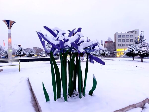 لباس زیبای برفی بر تَن اهر