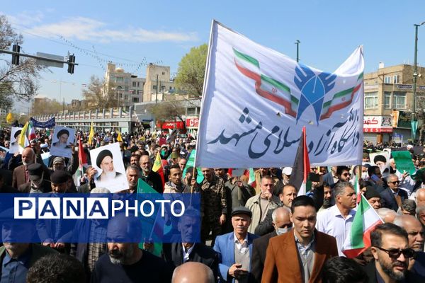 خروش دانشجویی و فریاد آزادی قدس در خیابان‌های غیرت مشهد