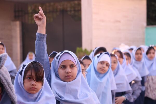 صبحگاه دانش در دبستان رجبی گرگان