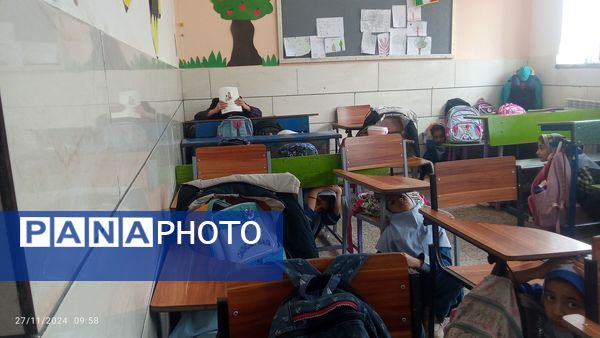 برگزاری مانور زلزله در دبستان شهید سید خلیل رضوی