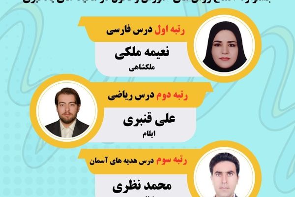 سه معلم ایلامی برگزیده کشوری شدند 