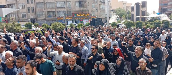 تشییع باشکوه پیکر بسیجی شهید در حمله رژیم صهیونیستی؛ مردم با فریاد مرگ بر اسرائیل وداع کردند