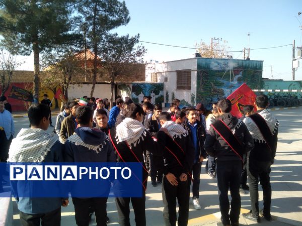 مراسم وداع با شهید گمنام در دبیرستان آیت الله خامنه‌ای شهرستان خلیل‌آباد 