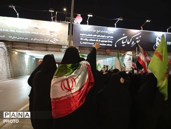 حرکت دسته عزاداری در شهرستان نیشابور