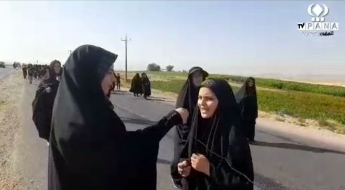 مراسم پیاده روی جاماندگان از شهرچادگان تا شهر زیارتی رزوه برگزار شد