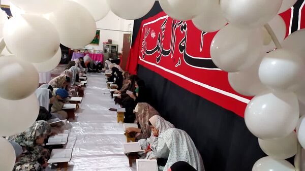اعتکاف دانش‌آموزان دختر در مسجد سیدالشهدا شهرستان بجنورد 