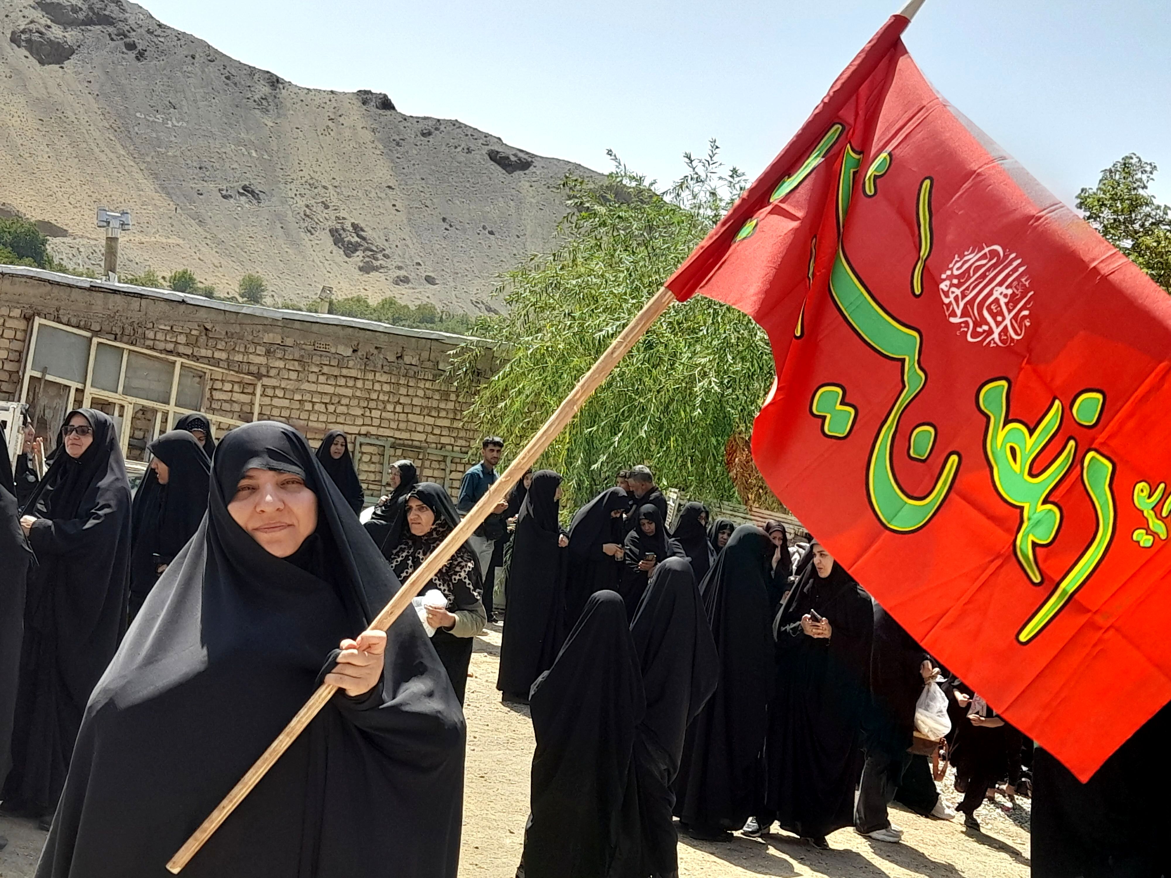 حضور حماسی مردم روستای مارکده در همایش جاماندگان اربعین حسینی