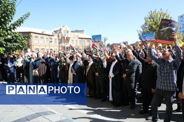 تجمع اعتراضی مردم ارومیه در محکومیت جنایات رژیم  صهیونیستی