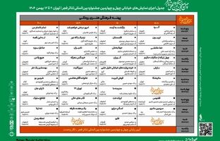 جدول اجراهای خیابانی‌ چهل‌وچهارمین جشنواره تئاتر فجر منتشر شد