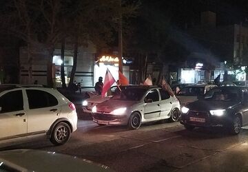 رژه ماشینی در سی و هشتمین شب از اجتماعات مردمی نیشابور 