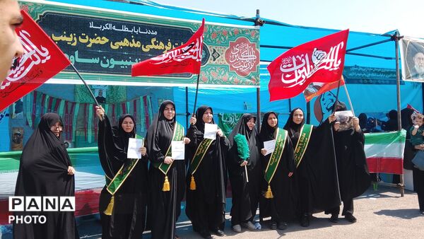 روایت راهپیمایی جاماندگان اربعین حسینی در شهرستان ساوه 