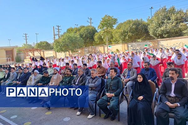 مراسم بازگشایی مدارس و گرامیداشت هفته دفاع مقدس در ثلاث باباجانی 