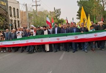راهپیمایی روز قدس همزمان با سراسر کشور در شهرستان گرمسار 