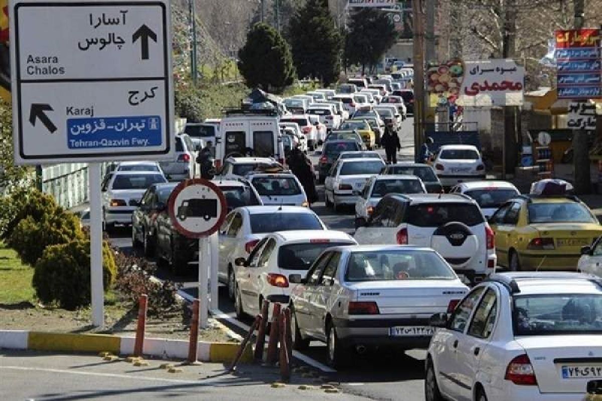 ترافیک سنگین در محورهای چالوس و هراز
