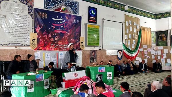 مراسم پرشور چهلمین روز شهادت دانش آموزان مدرسه  شجره طیبه شهر میناب در کلات 