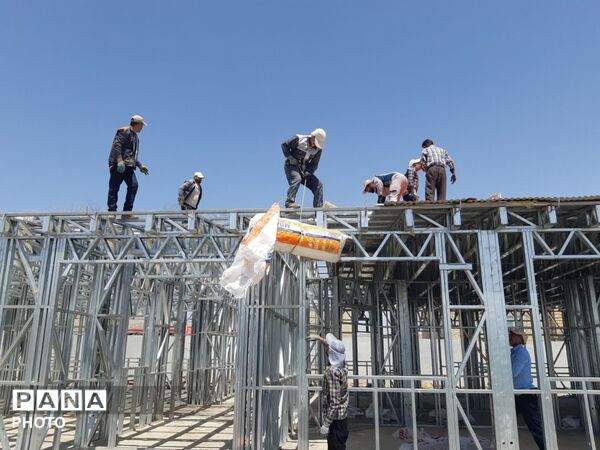 عملیات اجرایی آموزشگاه ۶ کلاسه «شهید دربندی» در روستای قلعه‌ نوِ کلات 