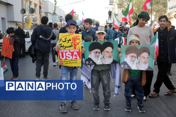 جلوه‌هایی از حضور حماسی دانش‌آموزان قم در راهپیمایی یوم الله ۱۳ آبان