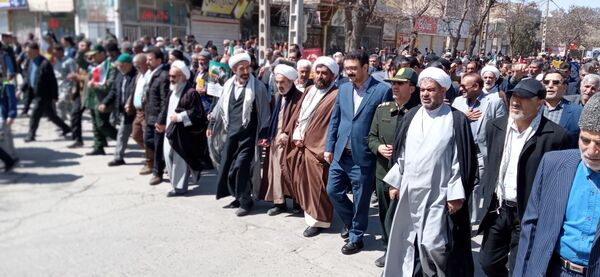 مردم شهرستان چناران با حضور گسترده در راهپیمایی روز قدس