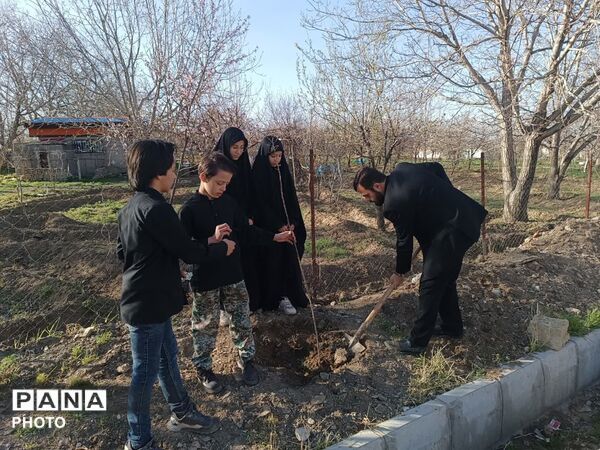 کاشت نهال امید در مریانج؛ ادای احترام به امام شهید و شهدای میناب