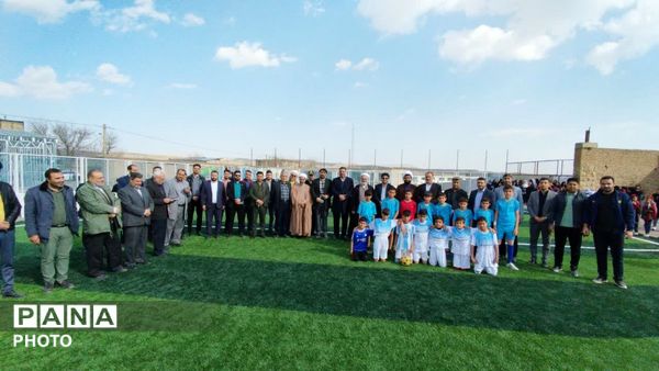 افتتاح آموزشگاه چهارکلاسه روستای احمد آباد در بخش هزار مسجد و زمین چمن مصنوعی شهدای روستای قلعه نو